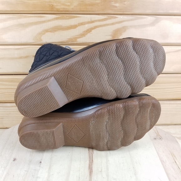 Sperry Duck Rain Boots Women's 7M Black Syren Gulf Quilted Waterproof STS85251 - Picture 7 of 12